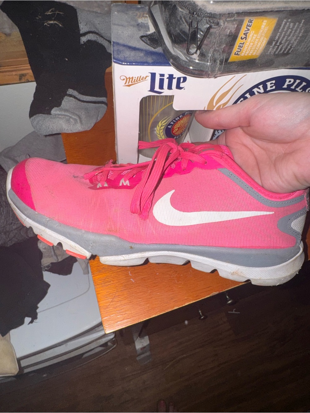 Nike Women’s Pink Athletic Training Sneakers with White Swoosh